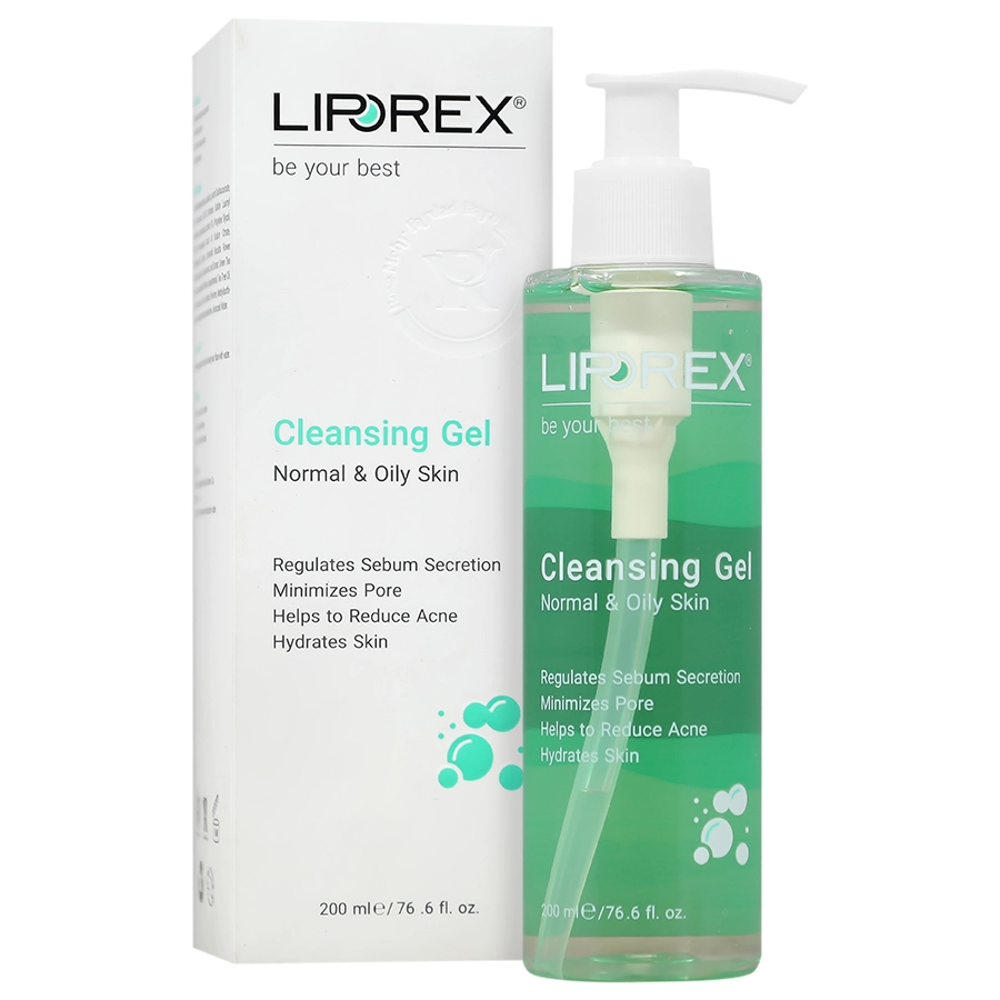 Gel-Liporex-oily&normal skin/webp1 ژل شستشو صورت پوست نرمال تا چرب لیپورکس 200 میلی لیتر - Image 1