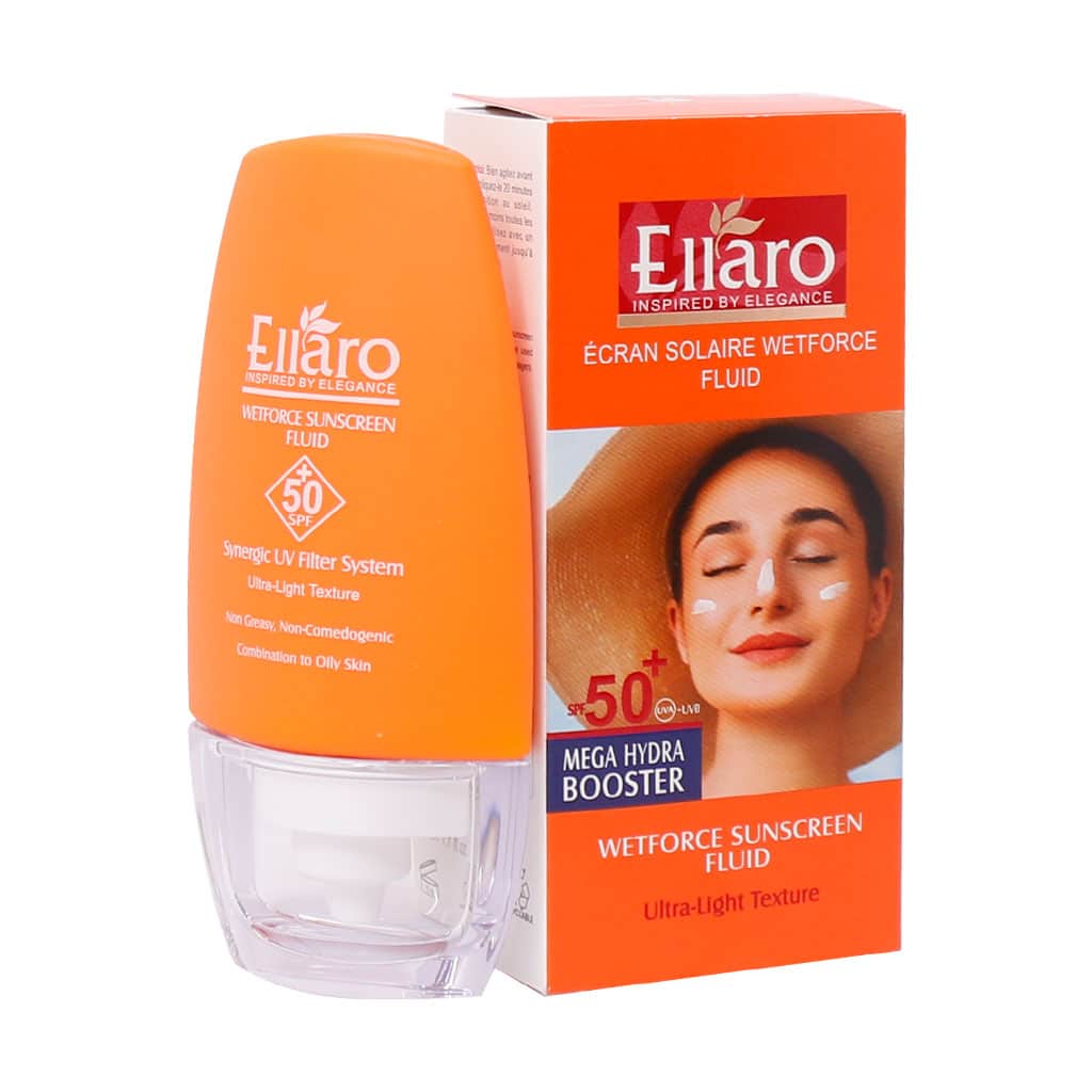 fluid-sunscreen-spf50-ellaro/webp1 ضد آفتاب فلوئید SPF50 اولترا لایت الارو 50 میلی لیتر - Image 1