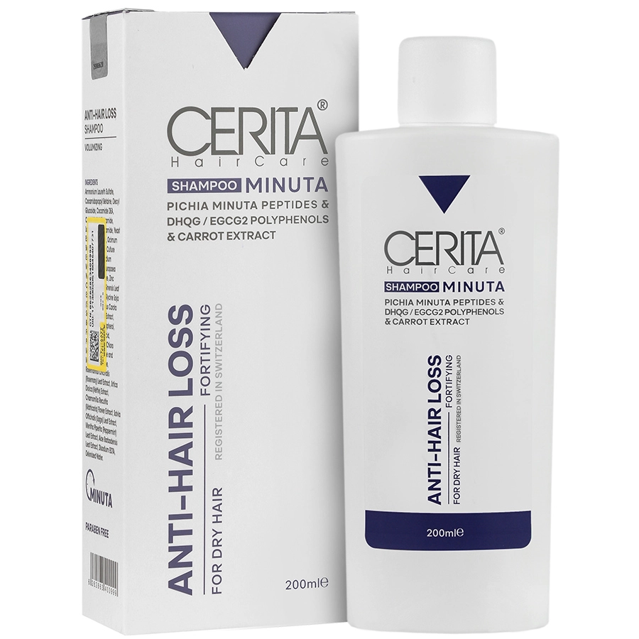 Shampoo-Anti-hairloss minuta cerita/webp1 شامپو ضد ریزش مینوتا مو خشک سریتا 200 میلی لیتر - Image 1