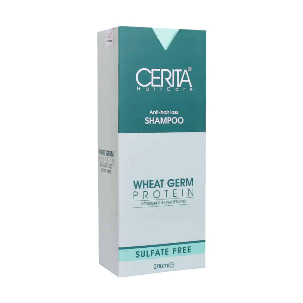 Shampoo-wheat germ protein anti- hair loos sulfate free cerita/webp1 شامپو تقویت کننده فاقد سولفات حاوی جوانه گندم سریتا 200 میلی لیتر - Image 1