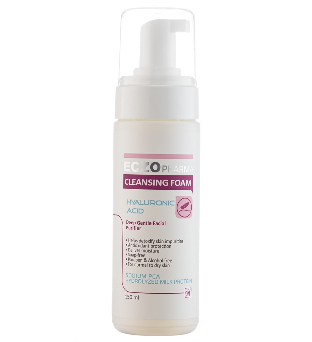 cleansing-foam-eczopharma/webp1 فوم شستشو پوست نرمال تا خشک اگزوفارما مای 150 میلی لیتر - Image 1