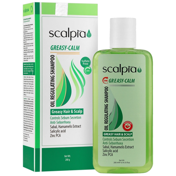 Shampoo-Scalpia-greasy-calm/webp1 شامپو روزانه کنترل کننده چربی پوست سر مناسب موهای چرب اسکالپیا 200 میلی لیتر - Image 1