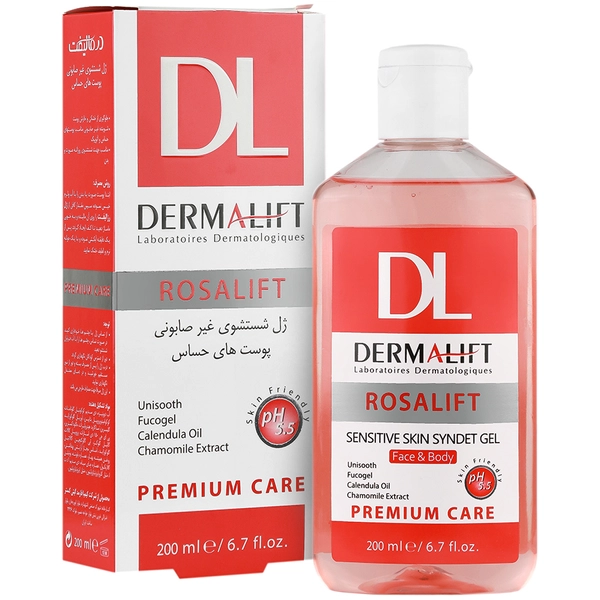 Gel-Dermalift-rosalift/webp1 شوینده پوست حساس رزالیفت درمالیفت 200 میلی لیتر - Image 1