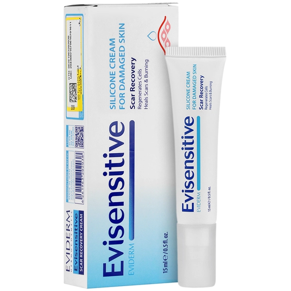 Cream-eviderm-evisensitive-silicon/webp1 کرم سیلیکونی ترمیم اسکار اوی سنستیو اویدرم 15 میلی لیتر - Image 1