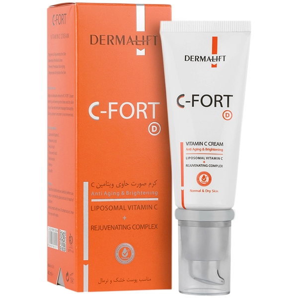 Cream-dermalift-c-fort-normal&dry skin/webp1 کرم ویتامین C پوست خشک و نرمال سی فورت درمالیفت 40 میلی لیتر - Image 1