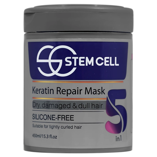 Mask-stem cell-keratin repair-450ml/webp1 ماسک مو ( با آبکشی) مخصوص موهای خشک و آسیب دیده استم سل450 میلی لیتر - Image 1
