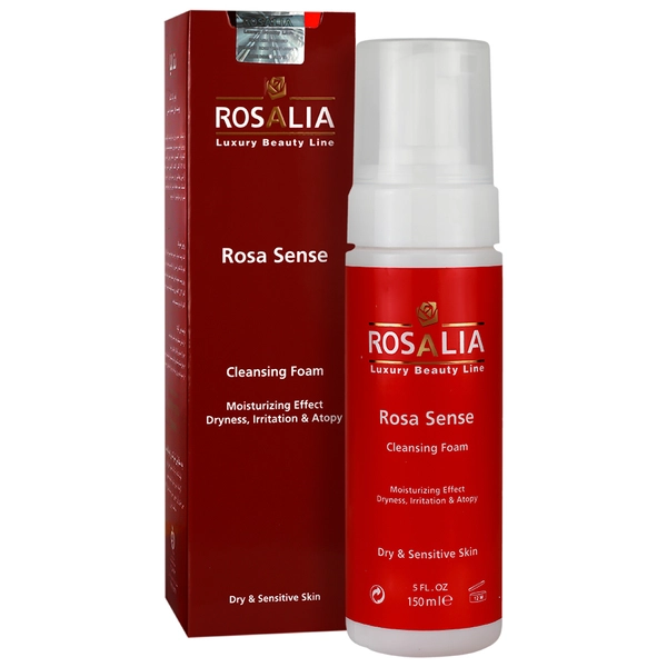 Foam-Rosalia-rosa sense-dry&sensitive skin/webp1 فوم پاک کننده پوست خشک و حساس رزالیا 150 میلی لیتر - Image 1