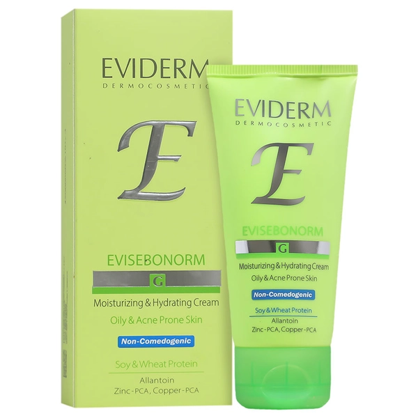Cream-eviderm-evisebonorm-oily&acne prone-moisturizing/webp1 کرم مرطوب کننده و آبرسان پوست چرب اویدرم 50 میلی لیتر - Image 1