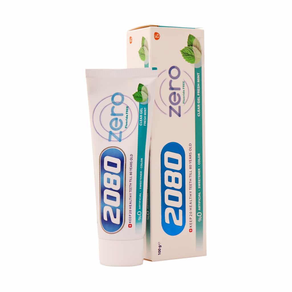 Toothpaste-2080-zero/webp1 خمیر دندان زیرو فاقد فلوراید مناسب دندان های لمینت و کامپوزیت 2080 100 گرم - Image 1
