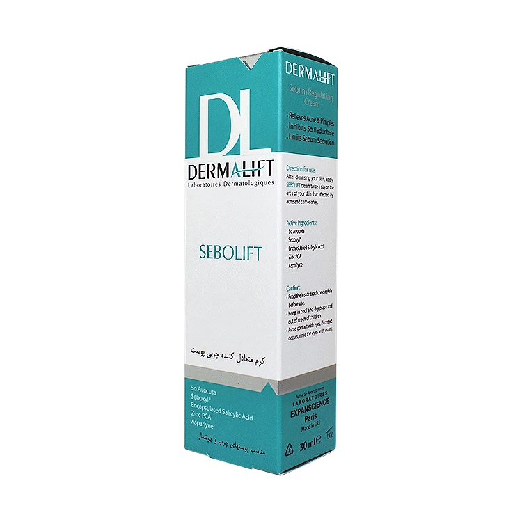 Cream-dermalift-sebolift/webp1 کرم کنترل کننده چربی سبولیفت درمالیفت 30 میی لیتر - Image 1