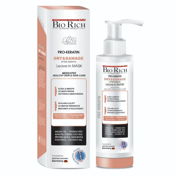Mask-biorich-dry&damage-hair mask/webp1 ماسک مو پروکراتین بایوریچ بدون آبکشی 230 میلی لیتر - Image 1