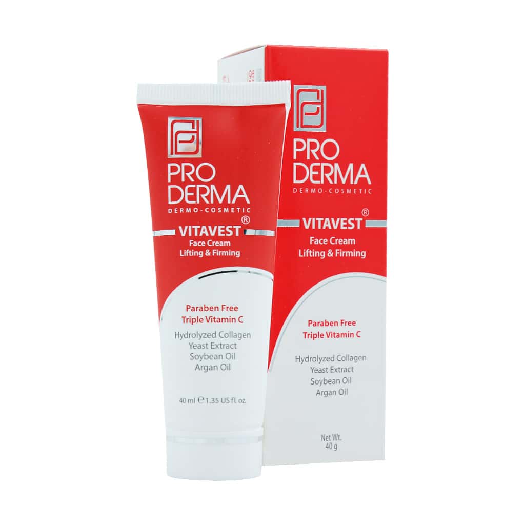 Cream-Proderma-vitavest-liftinig/webp1 کرم ضد چروک و سفت کننده پوست صورت ویتاوست پرودرما 40 میلی لیتر - Image 1