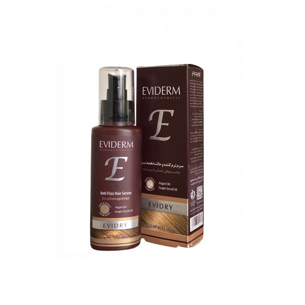 Serum-eviderm-anti frizz hair serum-evidry/webp1 سرم حالت دهنده و نرم کننده مو اویدرم 100 میلی لیتر - Image 1