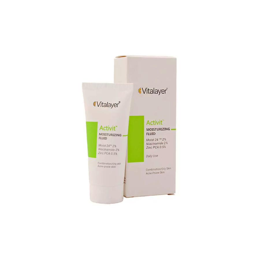 Cream-Vitalayer-activit-moisturizing-fluid-40ml/webp1 فلوئید مرطوب کننده پوست چرب اکتی ویت ویتالیر 40 میلی لیتر - Image 1